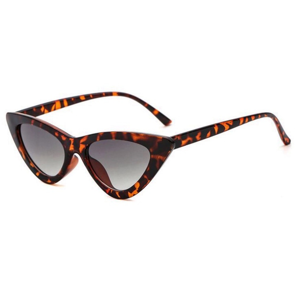[Boutique] Tortoiseshell Slim Cat Eye Sunglasses - Picture 3 of 8